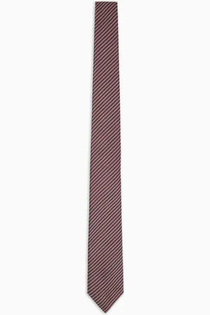 Giorgio Armani Cravate en pure soie jacquard géométrique
