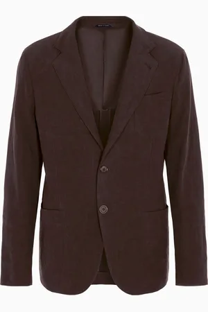 Giorgio Armani Veste à simple boutonnage gamme Upton en toile de pur lin