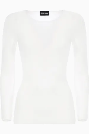 Giorgio Armani Pull à manches longues en viscose au point mousse