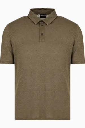 Giorgio Armani Polo à manches courtes en jersey de pur lin