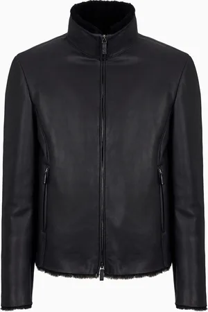 Giorgio Armani Blouson en peau de mouton avec fermeture zippée