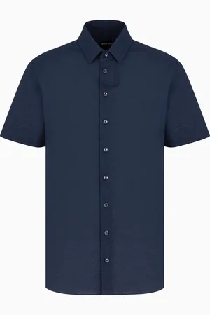 Giorgio Armani Chemise à manches courtes en seersucker de coton