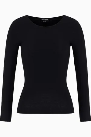 Giorgio Armani Pull à manches longues en viscose au point mousse