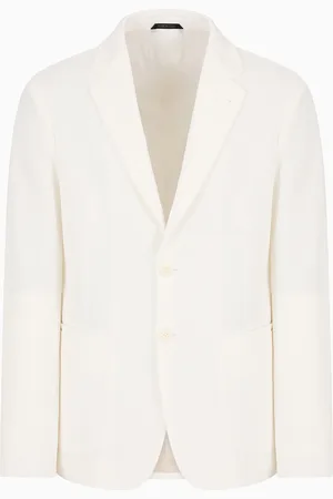 Giorgio Armani Veste à simple boutonnage en tissu gaufré technique