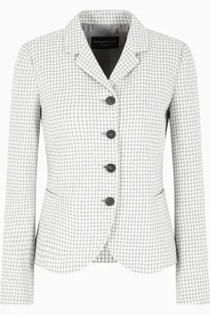 Emporio Armani Veste jacquard à motif pied-de-poule Icon