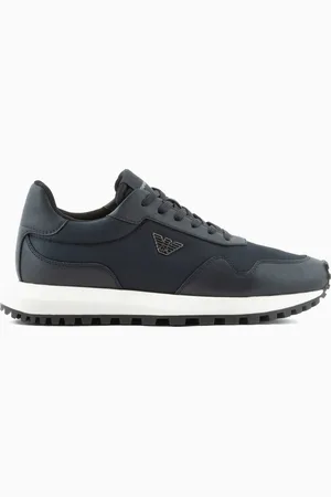 Emporio Armani Sneakers en nylon recyclé avec détails en saffiano régénéré ASV