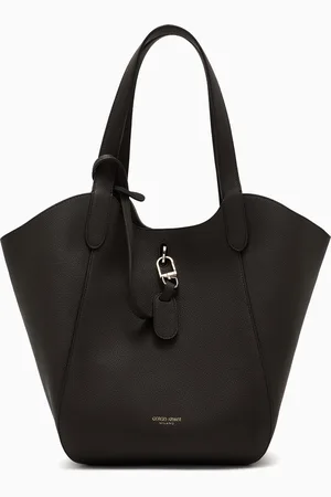 Giorgio Armani Sac à main de taille moyenne en cuir grainé