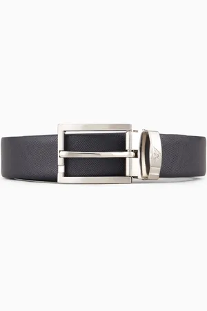 Emporio Armani Ceinture réversible en cuir bicolore avec aigle estampé all over