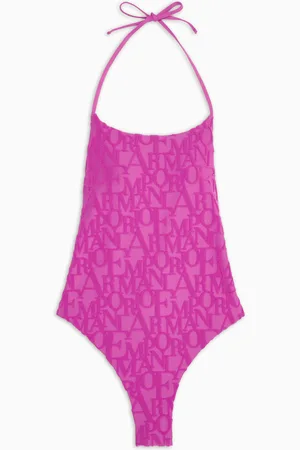 Emporio Armani Maillot de bain une pièce en tissu jacquard recyclé avec logo 3D audacieux all over ASV