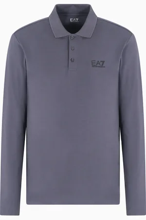 EA7 Polo à manches longues en coton stretch Core Identity