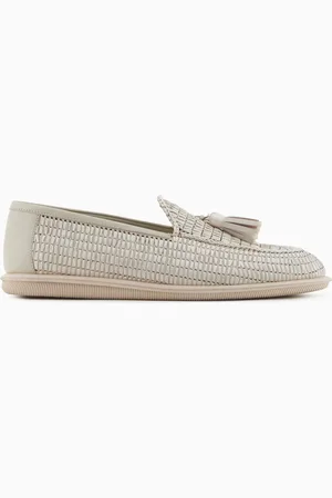 Giorgio Armani Mocassins en raphia tressé avec glands