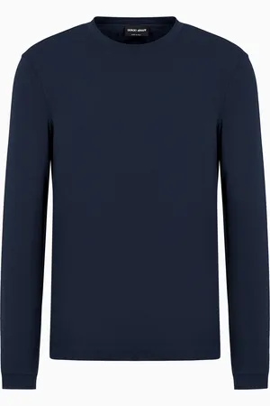 Giorgio Armani Pull ras-du-cou à manches longues en jersey de viscose stretch