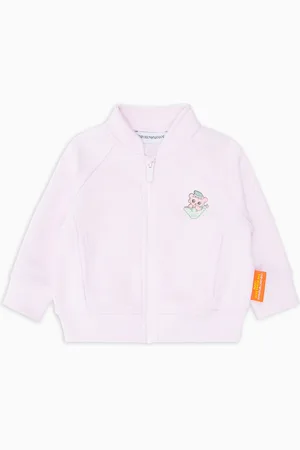 Emporio Armani Sweat-shirt façon cardigan en jersey biologique avec imprimé Manga Bear Crew ASV