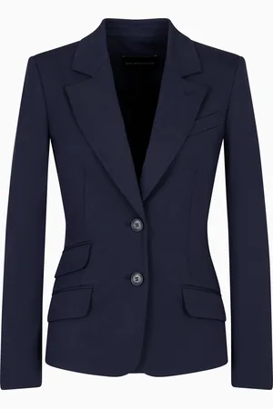 Emporio Armani Blazer à simple boutonnage en coton stretch compact