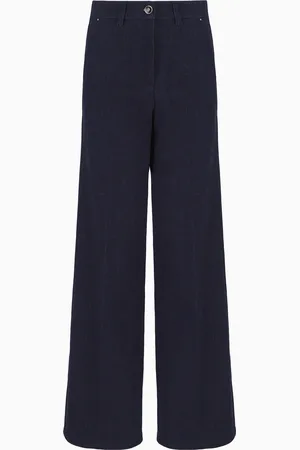 Giorgio Armani Pantalon palazzo 5 poches en denim stretch Collection Denim
