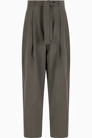 Giorgio Armani Pantalon à une pince en soie lavée