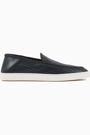 Giorgio Armani Galleria 3 Chaussures à enfiler en cuir imprimé croisé