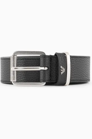 Emporio Armani Ceinture en cuir grainé avec grande inscription logo