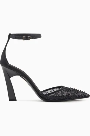 Emporio Armani Escarpins en tissu brodé avec bride