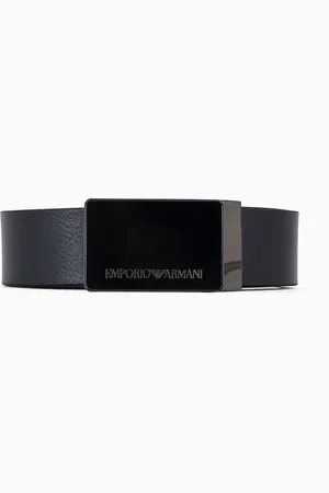 Emporio Armani Ceinture en cuir grainé avec plaque