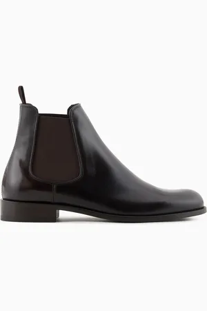Giorgio Armani Bottines en cuir vieilli