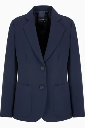 Emporio Armani Blazer à simple boutonnage en tissu triacétate Icon