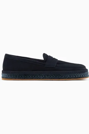 Giorgio Armani Mocassins en cuir suédé avec semelle en corde