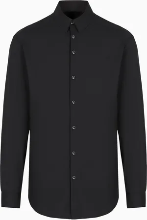 Giorgio Armani Chemise en tissu stretch avec col à baleines