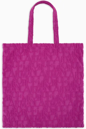 Emporio Armani Sac cabas de plage en tissu avec logo 3D audacieux ASV