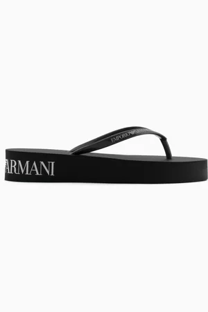 Emporio Armani Tongs en caoutchouc avec logo et plateforme
