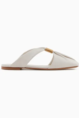 Emporio Armani Mules en nappa avec logo en métal