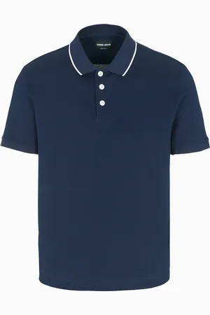 Giorgio Armani Polo en piqué de coton en fil d’Écosse