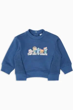 Emporio Armani Sweat-shirt en jersey biologique avec imprimé Manga Bear Crew ASV