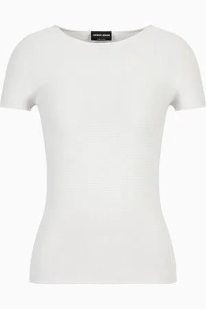 Giorgio Armani Pull à manches courtes en viscose au point mousse