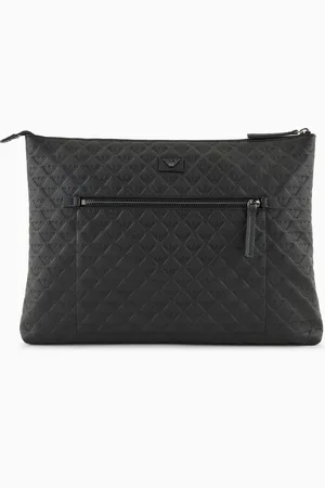 Emporio Armani Grand pochette en cuir avec aigle embossé all over
