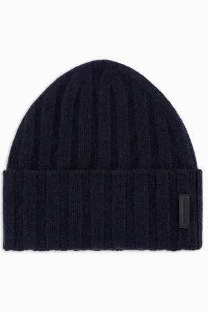 Emporio Armani Bonnet en pur cachemire côtelé