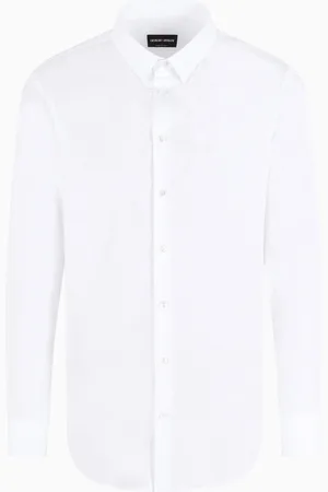 Giorgio Armani Chemise coupe slim en popeline de coton