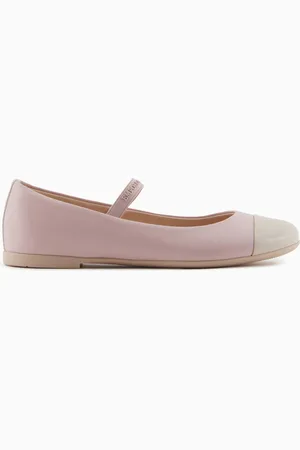 Emporio Armani Ballerines en cuir nappa avec bout en cuir verni