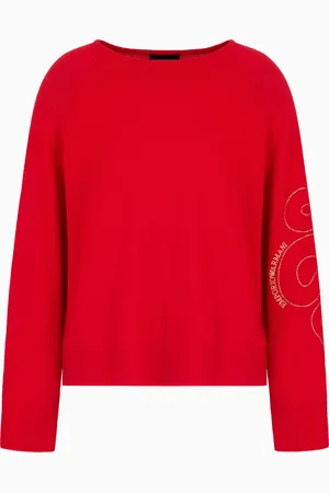 Emporio Armani Pull en laine vierge avec broderie