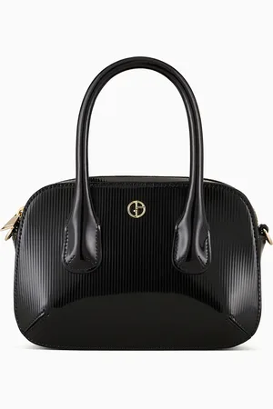 Giorgio Armani Sac Boston la Prima mini en cuir laminé