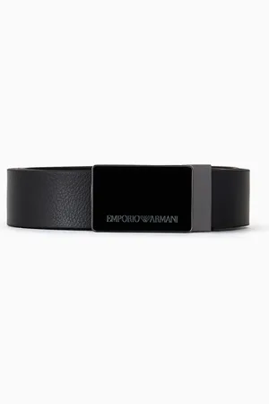 Emporio Armani Ceinture en cuir grainé avec plaque