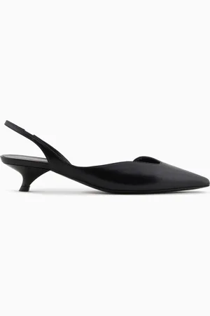 Emporio Armani Escarpins à bride arrière en cuir brossé