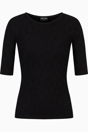 Giorgio Armani Pull à col ras-du-cou en jersey de viscose jacquard