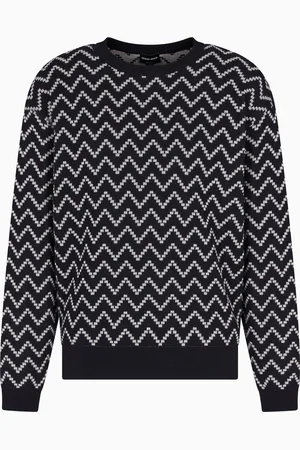 Giorgio Armani Pull ras-du-cou en coton et cachemire jacquard