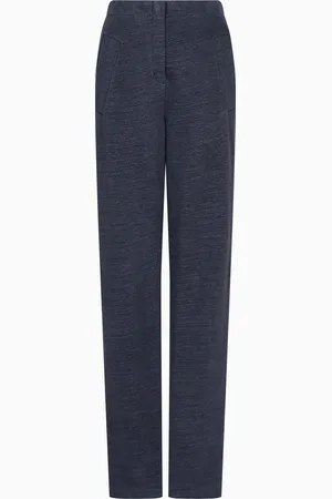 Giorgio Armani Pantalon droit en jersey de lin et viscose