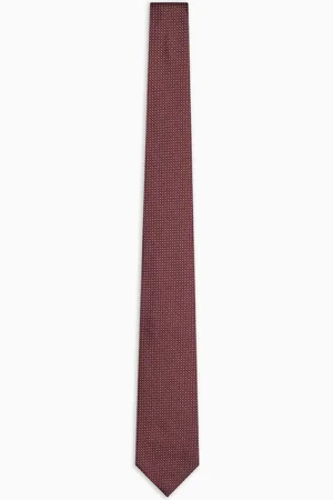 Emporio Armani Cravate en pure soie avec micro motif jacquard