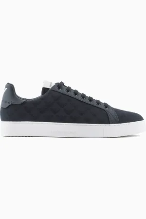 Emporio Armani Sneakers en nylon jacquard avec aigle all over