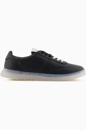 Emporio Armani Sneakers en cuir avec semelle semi-transparente