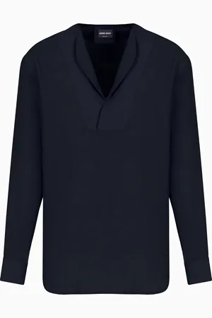 Giorgio Armani Chemise polo en sergé de coton luxueux