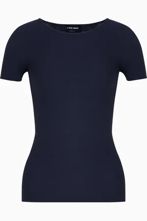 Giorgio Armani Pull à manches courtes en viscose au point mousse